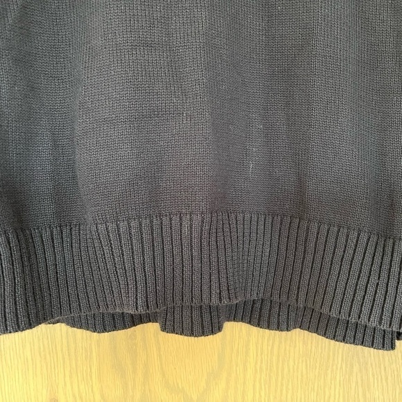 Carbon 2 Cobalt Cotton Mens Pullover Quarter Button Neck Black Multi Weave / Lg - Picture 9 of 14